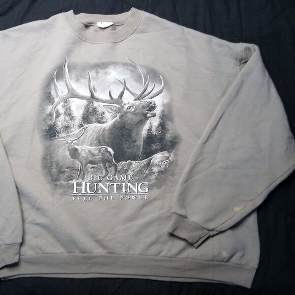 Vintage Big Game Hunting Feel The Power Crewneck Sweatshirt - Picture 4 of 7